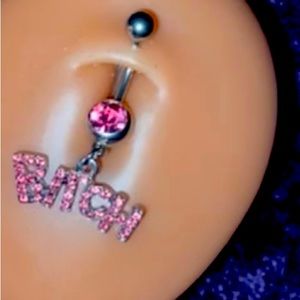 SaddityJewlez pink B!tch bellyring